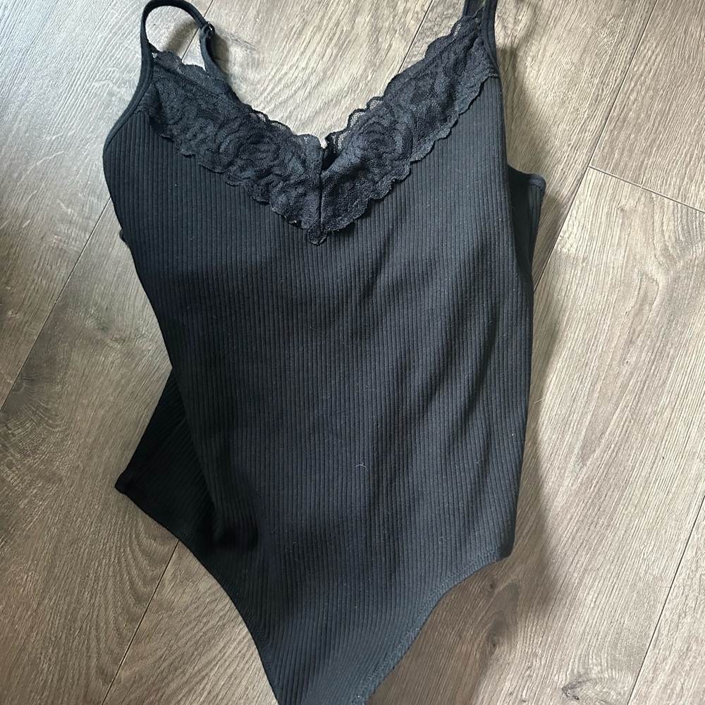 Pink By Victoria Secrets Womens Black Tank Bodysuit Size L